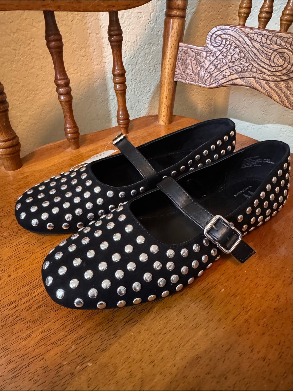 Worthington Black Studded Mary Jane Flats - Picture 2 of 4